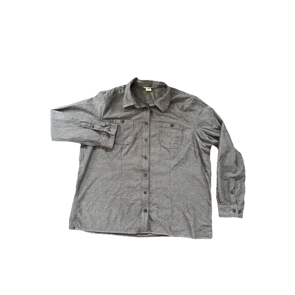 Duluth Trading Co. Size 2XL Relaxed Fit Gray‎ Vented Button Down Flannel Shirt